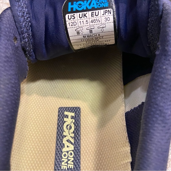 Hoka One One Mach 4 Lime Blue/gray Black F27220K Men’s Size 12D - Picture 7 of 7